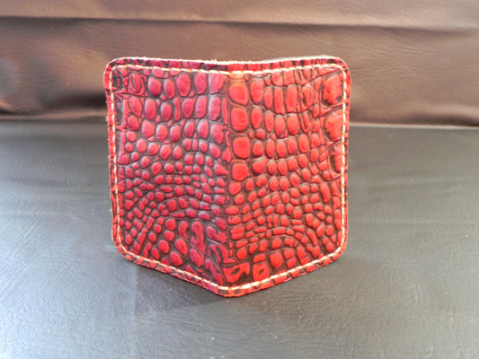 Red Alligator vertical Wallet