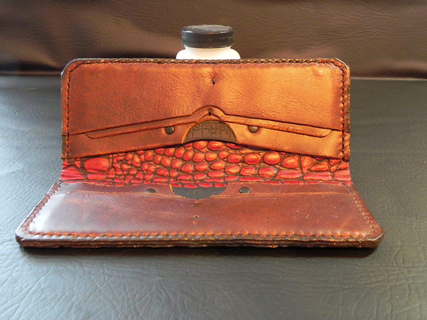 Long Wallet Red Alligator