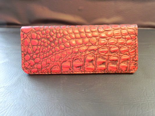 Long Wallet Red Alligator