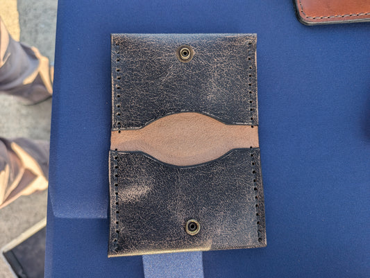 Snap card wallet brown and black